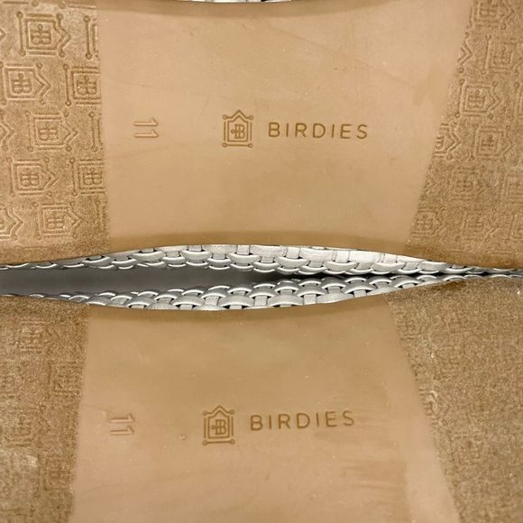 Women’s Birdies The Starling Silver Woven Slip On Vegan Leather Loafers - Picture 8 of 10